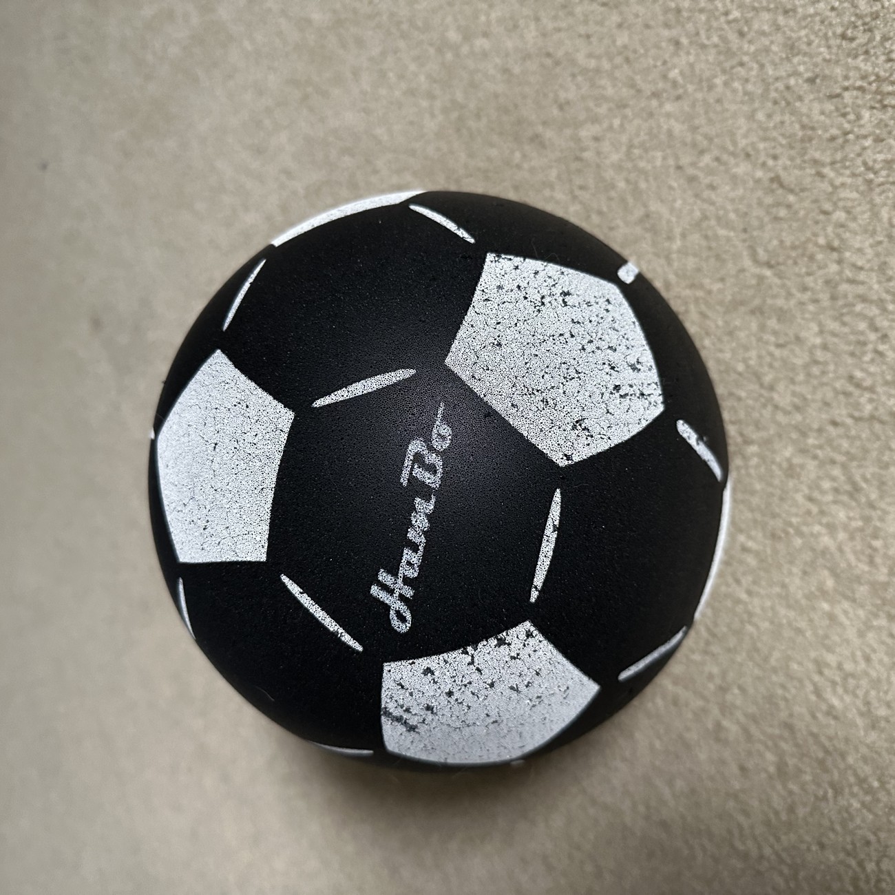 The Silent Kick foam soccer ball